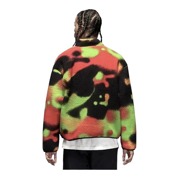 Nike Air Jordan Flight MVP Infrared Heat AOP Deep Pile Fleece DV1611-612 SZ 2XL - Picture 2 of 16